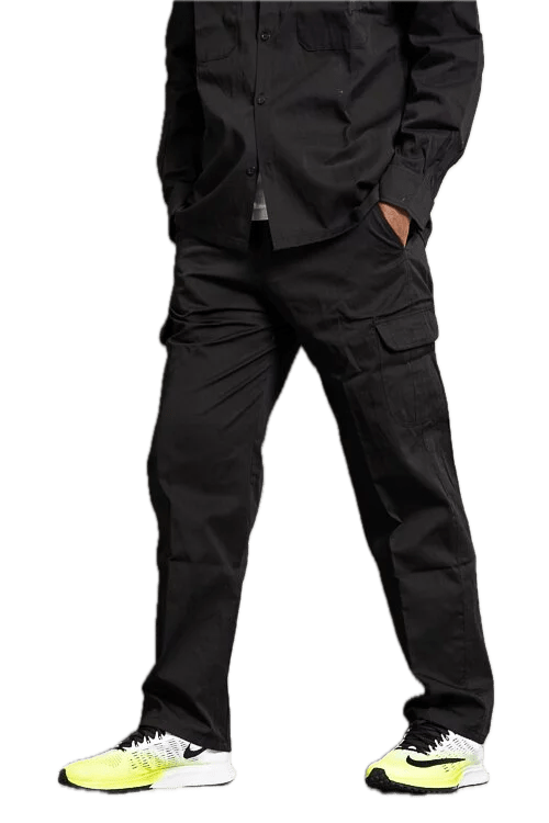 Multiple Pockets Work Pants D610 Black