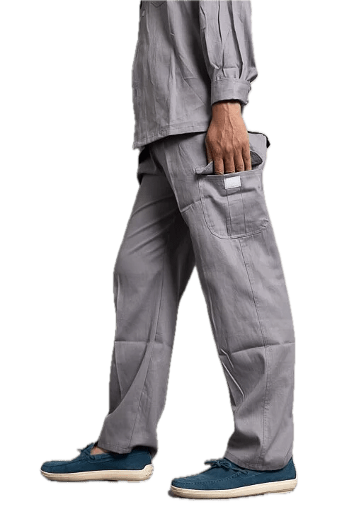 Multiple Pockets Work Pants D611 Medium Grey