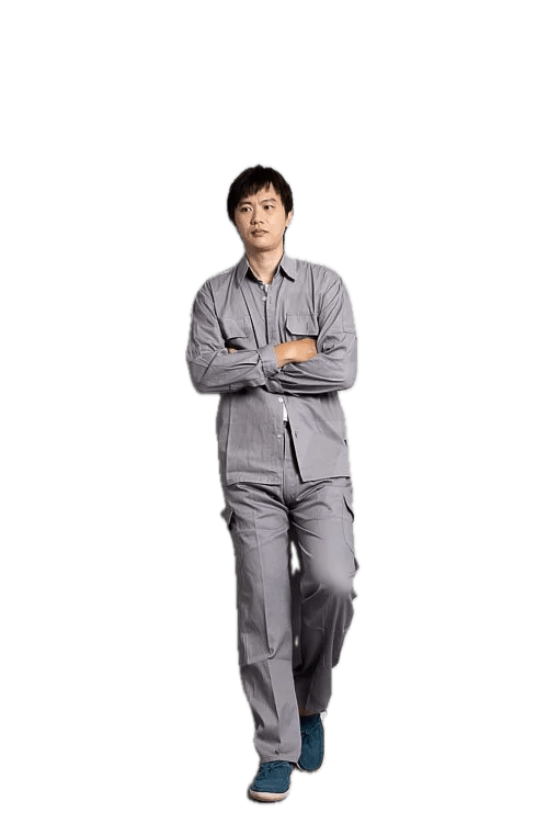 Multiple Pockets Work Pants D611 Medium Grey