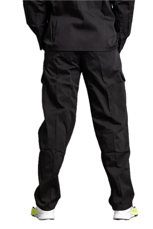 Multiple Pockets Work Pants D610 Black