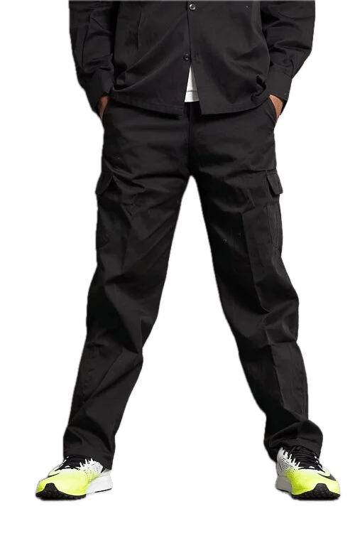 Multiple Pockets Work Pants D610 Black