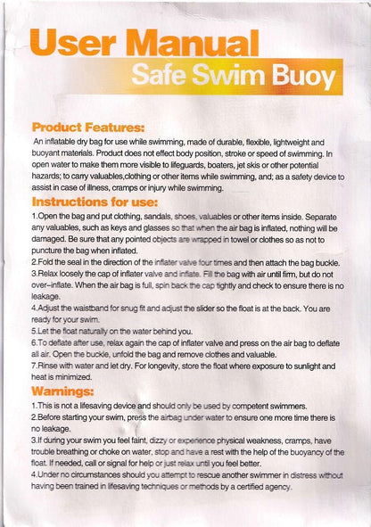 Safe Swim Buoy PVC 20L 