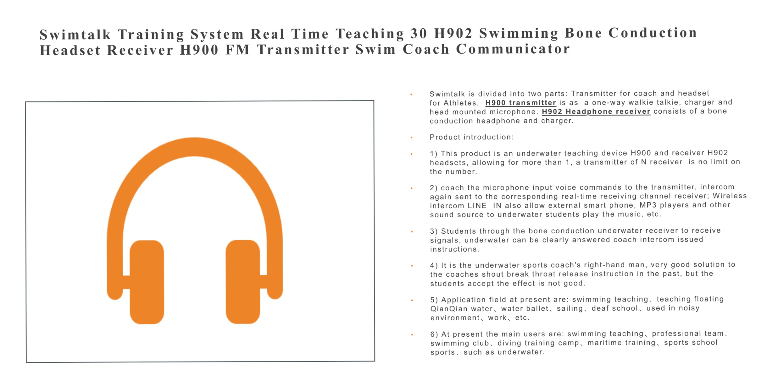 Bone Conduction Communicator for Swimming Training &amp; Coaching